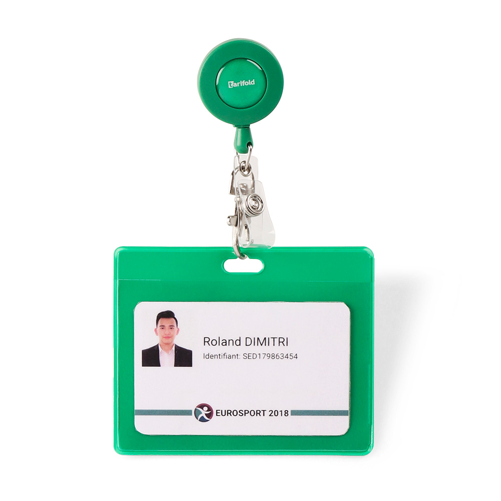 Splendid Plastic ID Card Badge Holder Transparent Badge ID Cover Horizontal BSB$