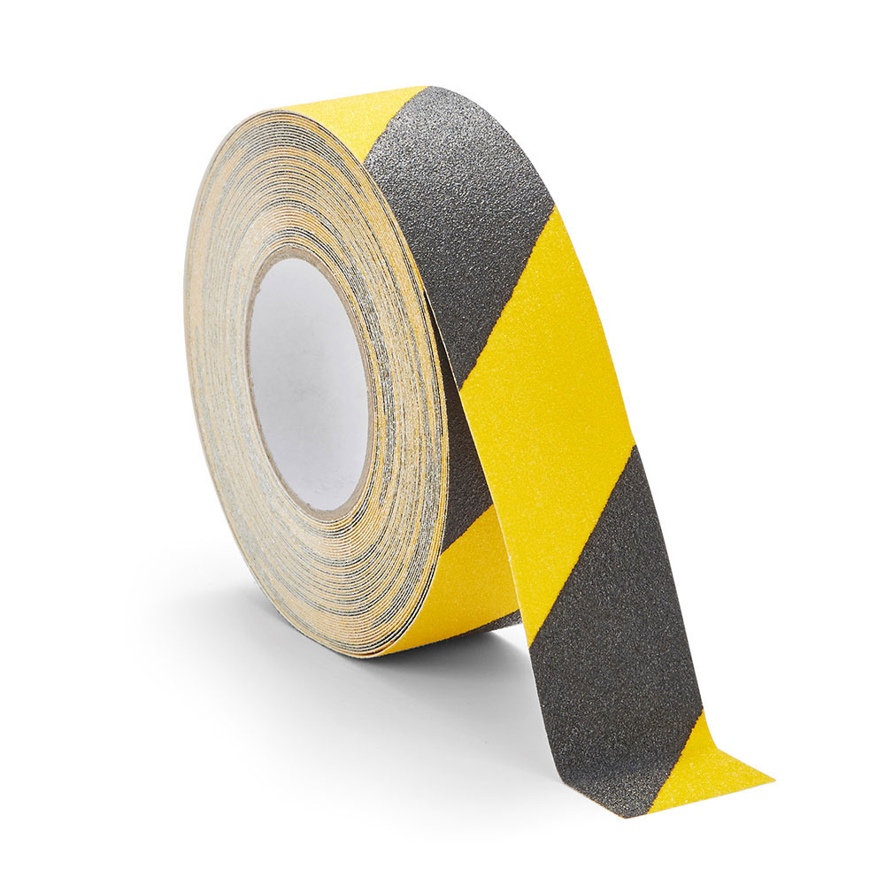 4 Rolls 2" x 108' Black Yellow Striped Vinyl Safety Warning Floor Marking Tape 