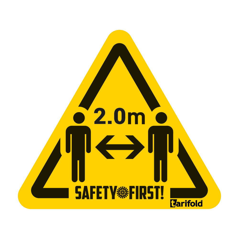 3PCS 24cm Social Distancing Stickers Keep Your Distance Shop Floor Warning Signs 