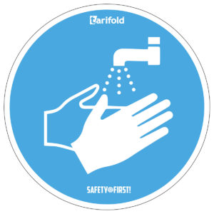 Tarifold Runder Aufkleber 'Hände waschen'