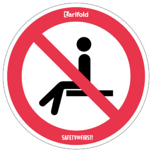 Tarifold Runder Aufkleber 'Sitzen verboten'