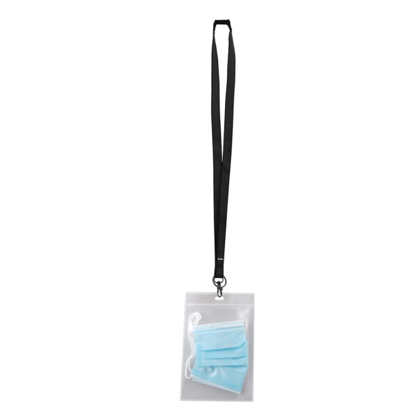Antimicrobial mask & badge holders with lanyards