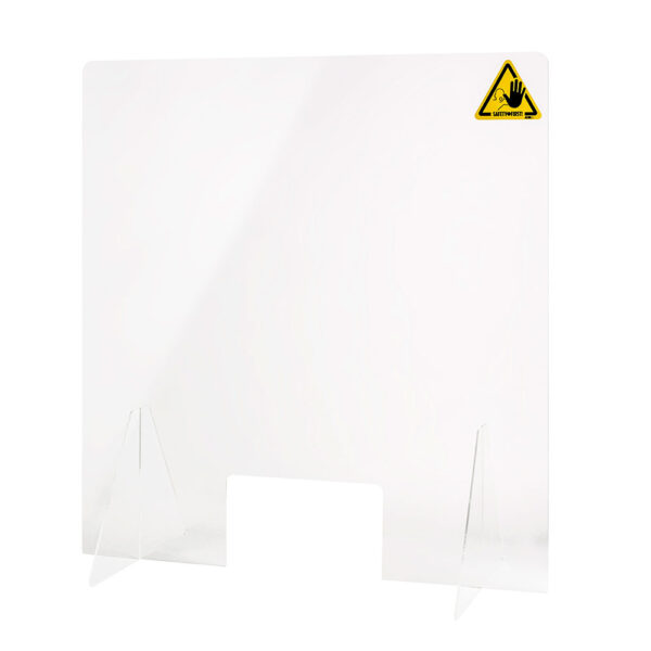 Counter top protective sanitary screen with document pass 250x150
