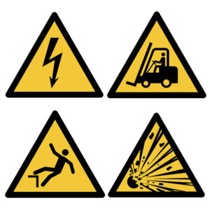 HAZARDOUS AREA  health and safetysigns/stickers 300 x 100 mm 